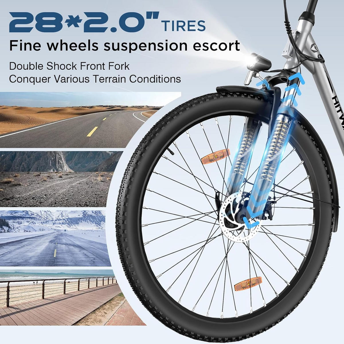E-BIKE Cityrad BK31 28" für Damen & Herren, 7 Gang, bis zu 90km - Silberfarben, Metall (24cm) - HITWAY