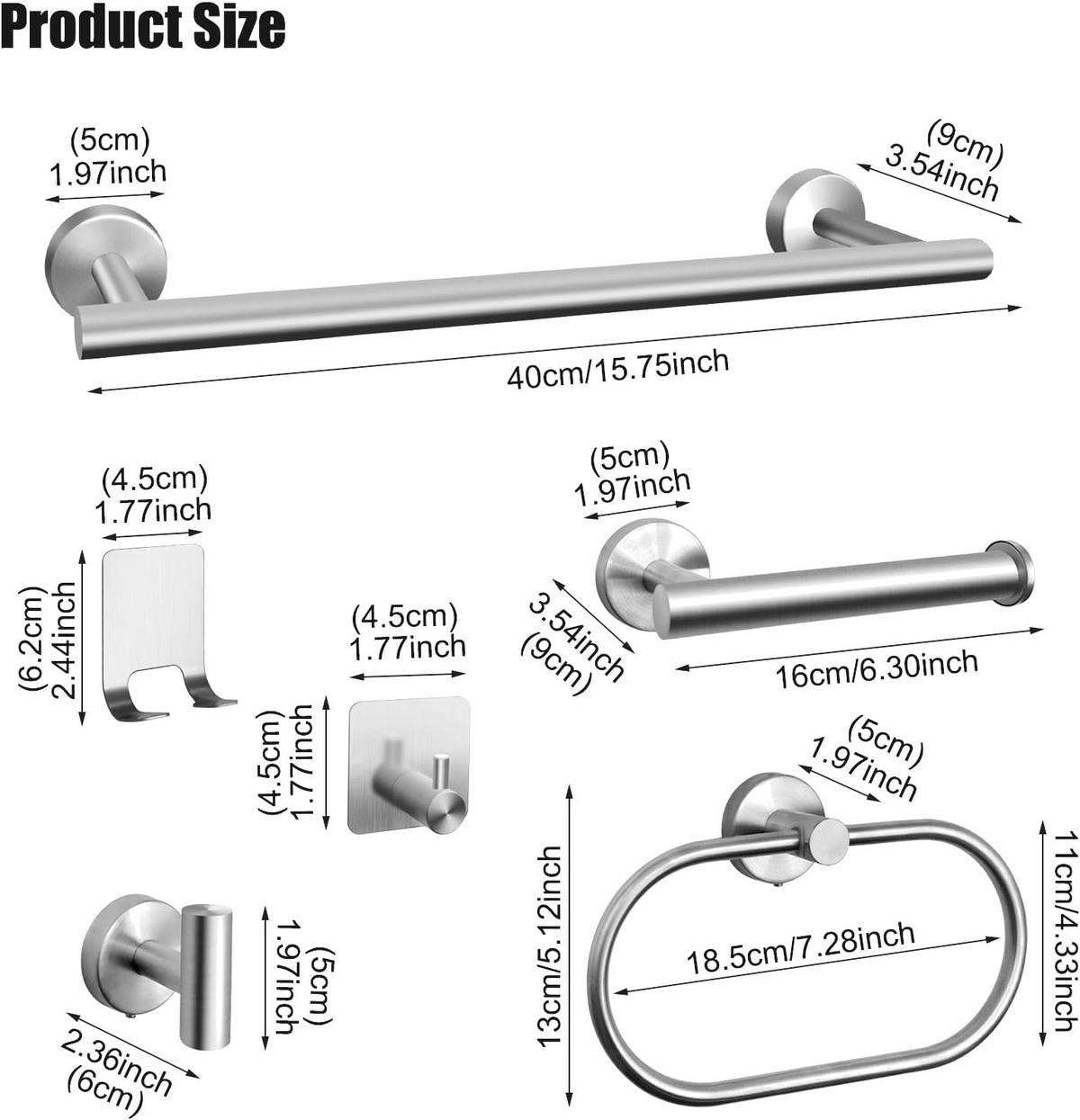 BADEZIMMER-REGAL-SET, silber, 42/18/6 cm - Silberfarben, Metall (18/6/42cm)