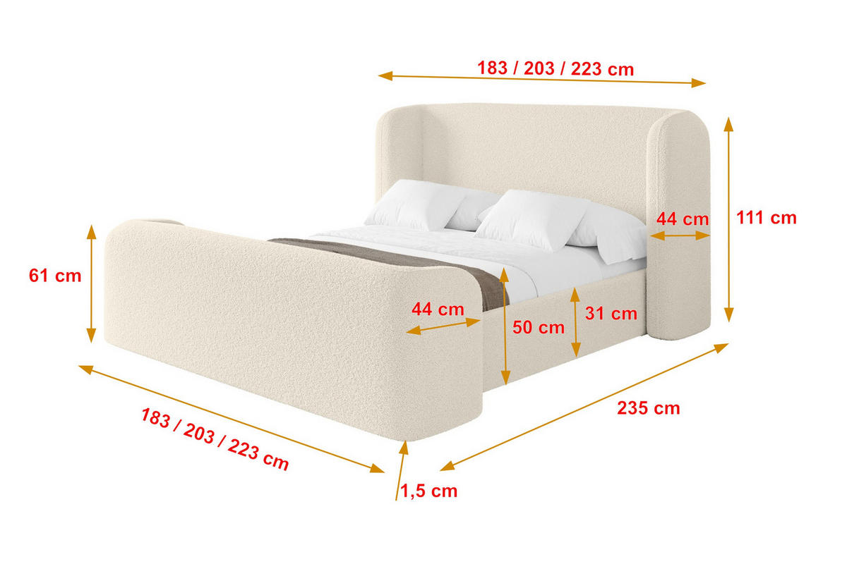 POLSTERBETT mit Bettkasten, Fußteil und Lattenrost, Boxbett ohne Matratze - ESTI-Z 160x200 Beige - Sandfarben, Holzwerkstoff/Textil (160/200cm) - ALTDECOR