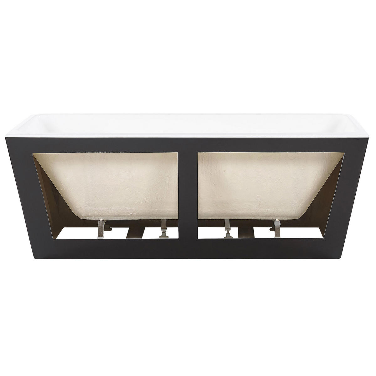 BADEWANNE 80x170x60 cm schwarz Hassel - Schwarz, Kunststoff (80/60/170cm) - Beliani