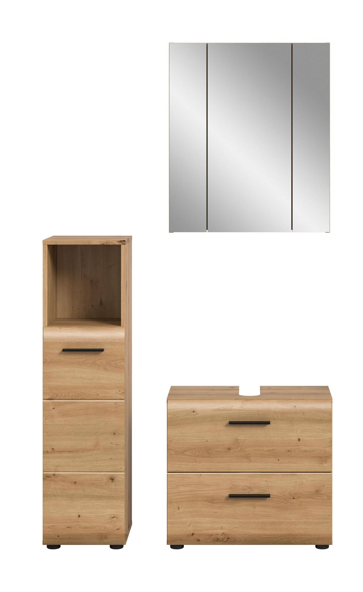 BAD-SET ICE 3-tlg. (B/H/T: ca. 105/185/30 cm) in Artisan Oak Nachbildung/Artisan Oak Nachbildung - Eiche Artisan, Holz (105/185/30cm)