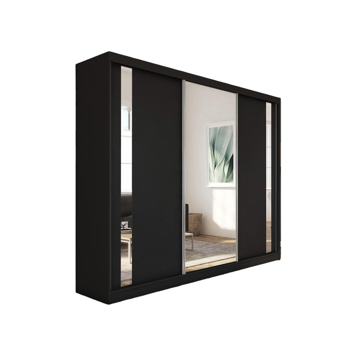 Margaret Hadas24 Schwebetürenschrank Schwarz 240x216x61 cm