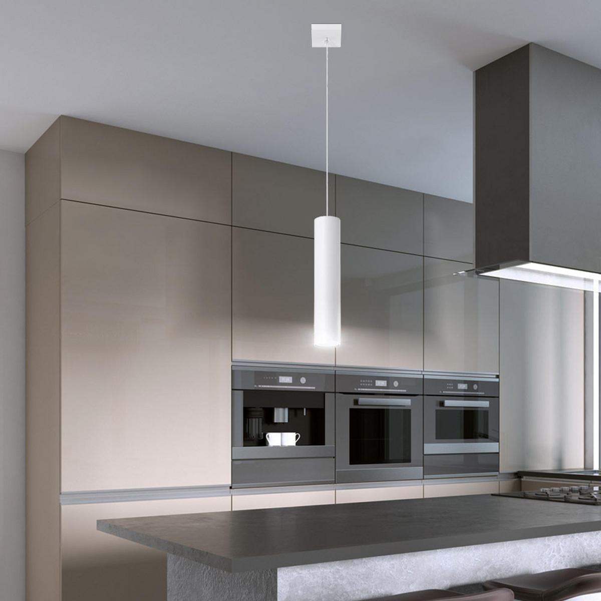 HÄNGELEUCHTE Stahl Weiß 1-Flammig - Weiß, Metall (8/8/130cm)