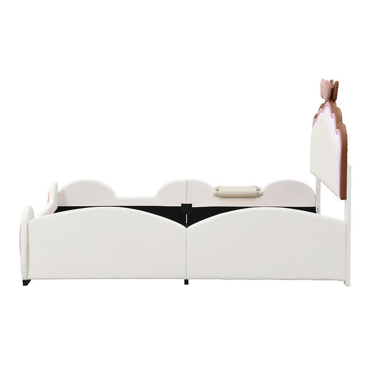 HOCHBETT 140/200 cm in Rosa/Weiß – mit Rutsche, Stufen und LED-Beleuchtung - Rosa, Kunststoff (140/200cm) - BEAOK