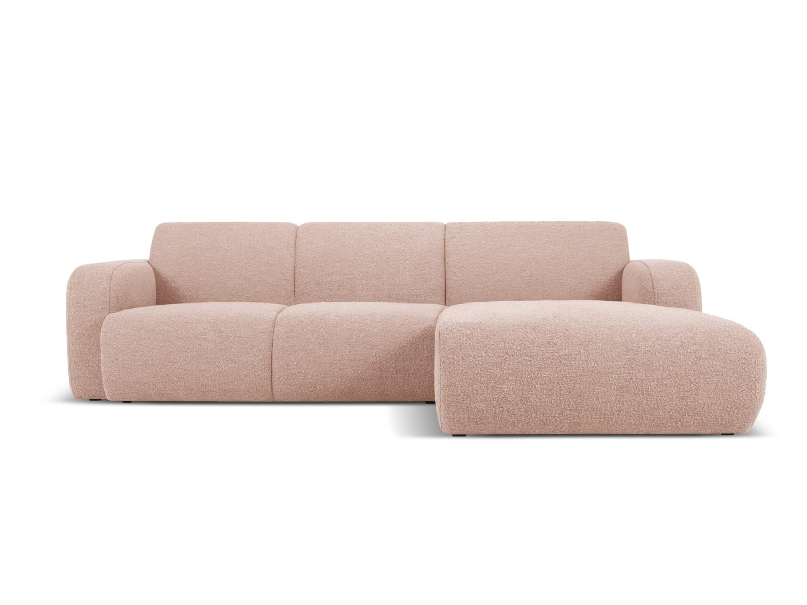 ECKSOFA rechts Molino aus Boucle puderrosa 4 Sitzplätze - Pink, Textil (170/250cm) - Micadoni