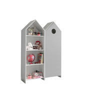 REGALSCHRANK Set Kania MDF+Holzwerkstoff Weiß /Grau - Weiß/Grau, Holzwerkstoff (115/171/37cm) - 58aufmkessel