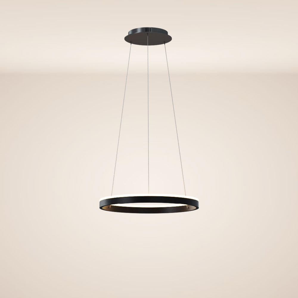 LED-HÄNGELAMPE Ring Schwarz Ø 40cm - Schwarz, Metall (40.0/3.3cm) - s.luce