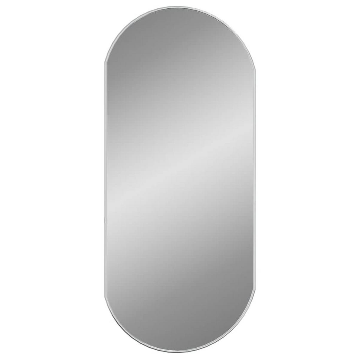 WANDSPIEGEL Silbern 90x40 cm Oval - Silberfarben, Glas (40/90/1cm) - furnicato