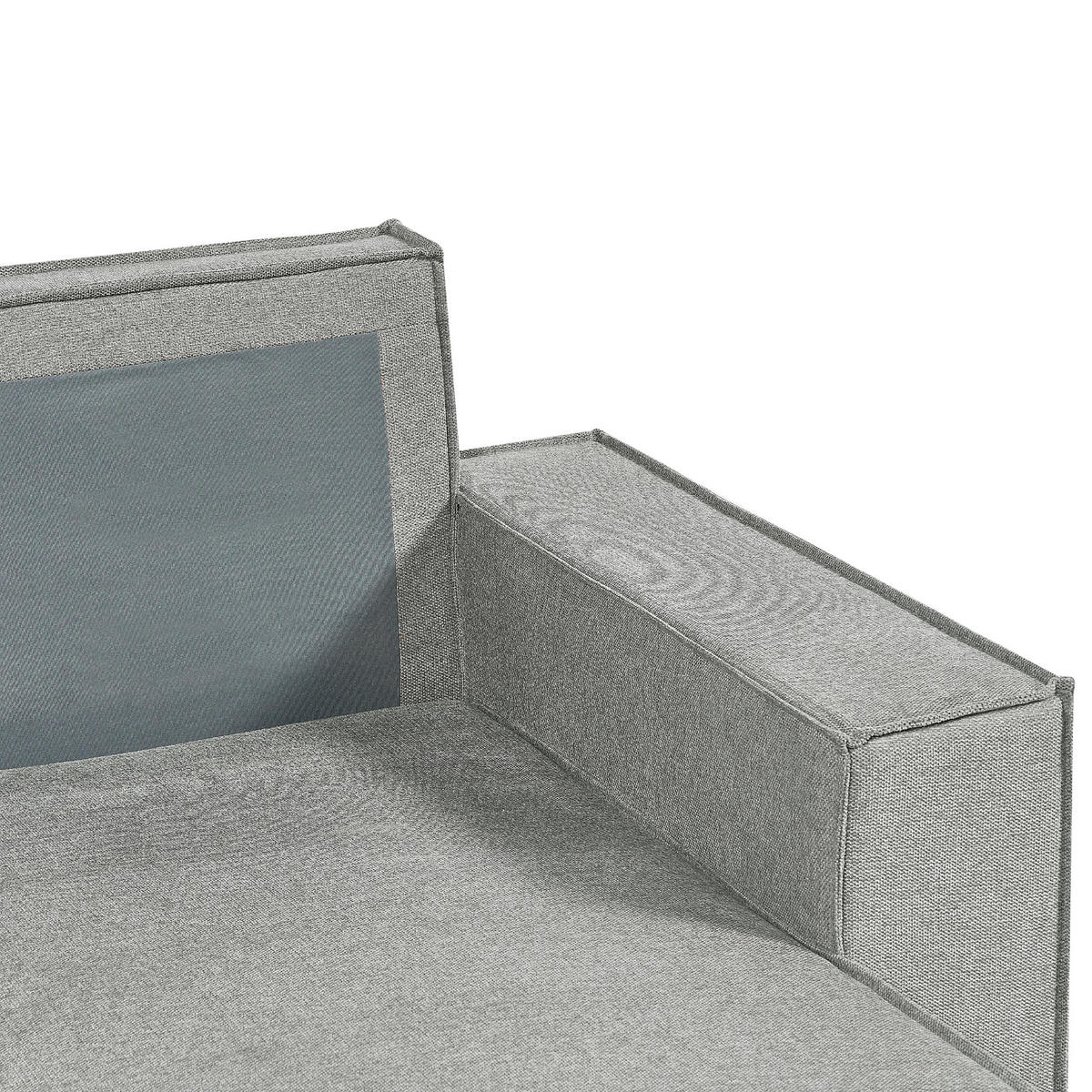 3-SITZER-ECKSOFA grau rechtsseitig mit Schlaffunktion Stauraum Karila - Grau, Textil (250/150cm) - Beliani