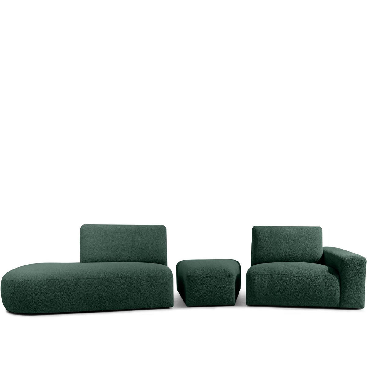 4-SITZER ECKSOFA ZUCCO Boucle links, Grün - Grün, Textil (350/84/105cm) - KONSIMO®