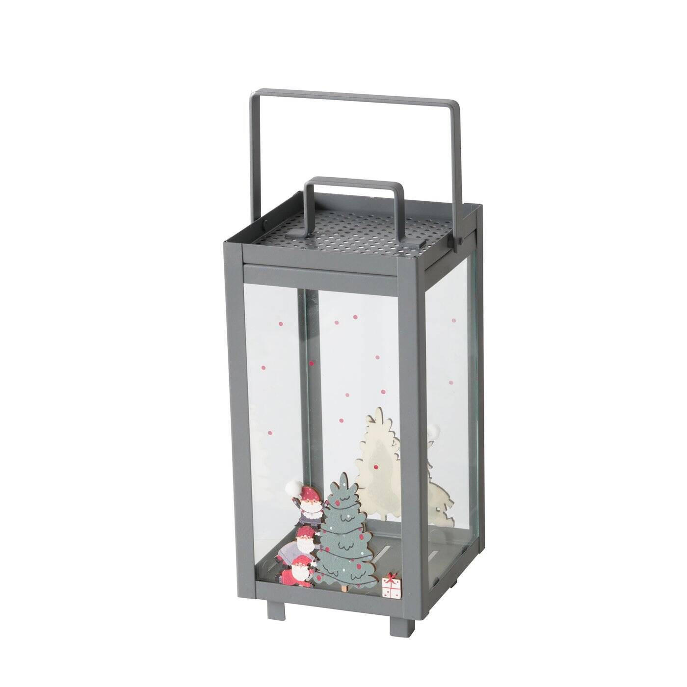 LATERNE Monti 23 cm - Grau, Metall (10.4/23/11.5cm) - Boltze Home