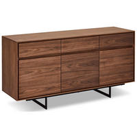 SIDEBOARD Amerikanisches Walnussfurnier - Walnussfarben/Schwarz, Holzwerkstoff/Metall (155/82/45cm) - Furnhouse