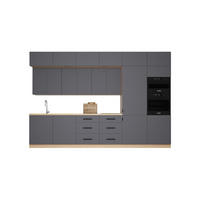KÜCHENZEILE 360 cm - Nexa K72-G360-R - in Grau / Matt - Schwarz/Grau, Holz/Metall (360/212/58cm) - ROYAL24_MARKT