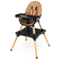 KINDERHOCHSTUHL mit Bausteintisch braun - Braun, Kunststoff (62/100/62cm) - COSTWAY