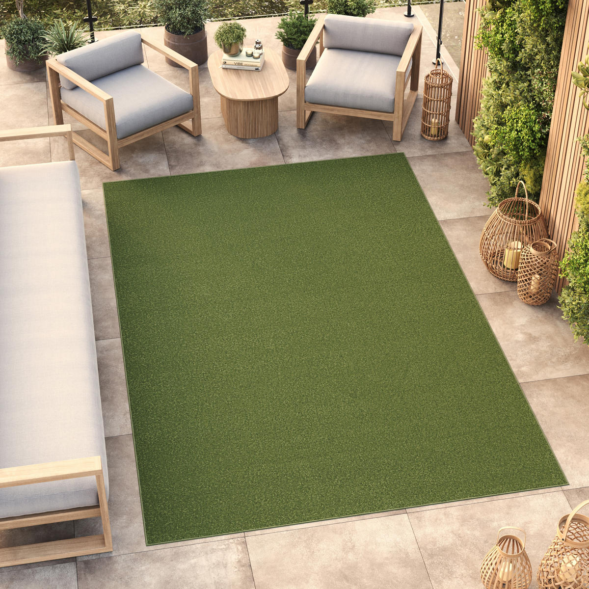 TAPISO MONO Outdoor Teppich Grün 180/250 cm - Grün, Textil (180/250cm) - Tapiso