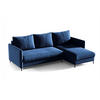 ECKSOFA Belis, Dunkelblau, Sofa mit Schlaffunktion - Dunkelblau, Textil (216/165cm) - Bettso