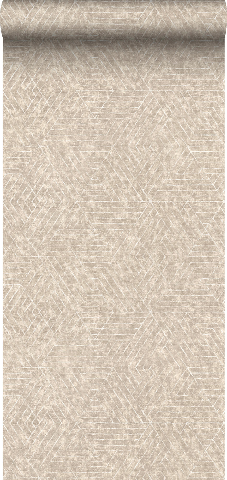 TAPETE grafische Linien 53 cm x 10 m - Beige, Papier (53/1000cm) - Sanders & Sanders