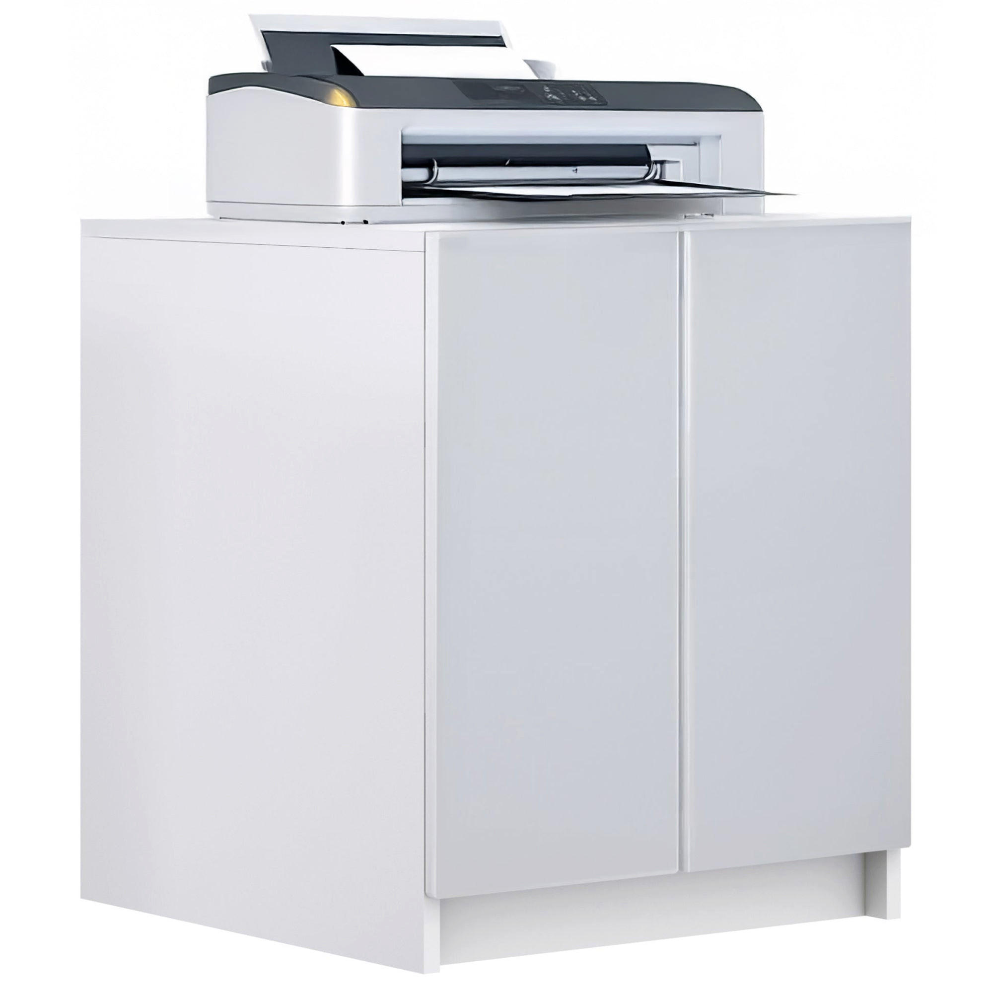 DRUCKERSCHRANK Elona, Druckerkommode mit Soft-Close & Push-to-Open, Büromöbel, Weiß matt (51 x 60,5 x 54 cm) - Weiß, Holzwerkstoff (51/60.5/54cm) - InnoFurn