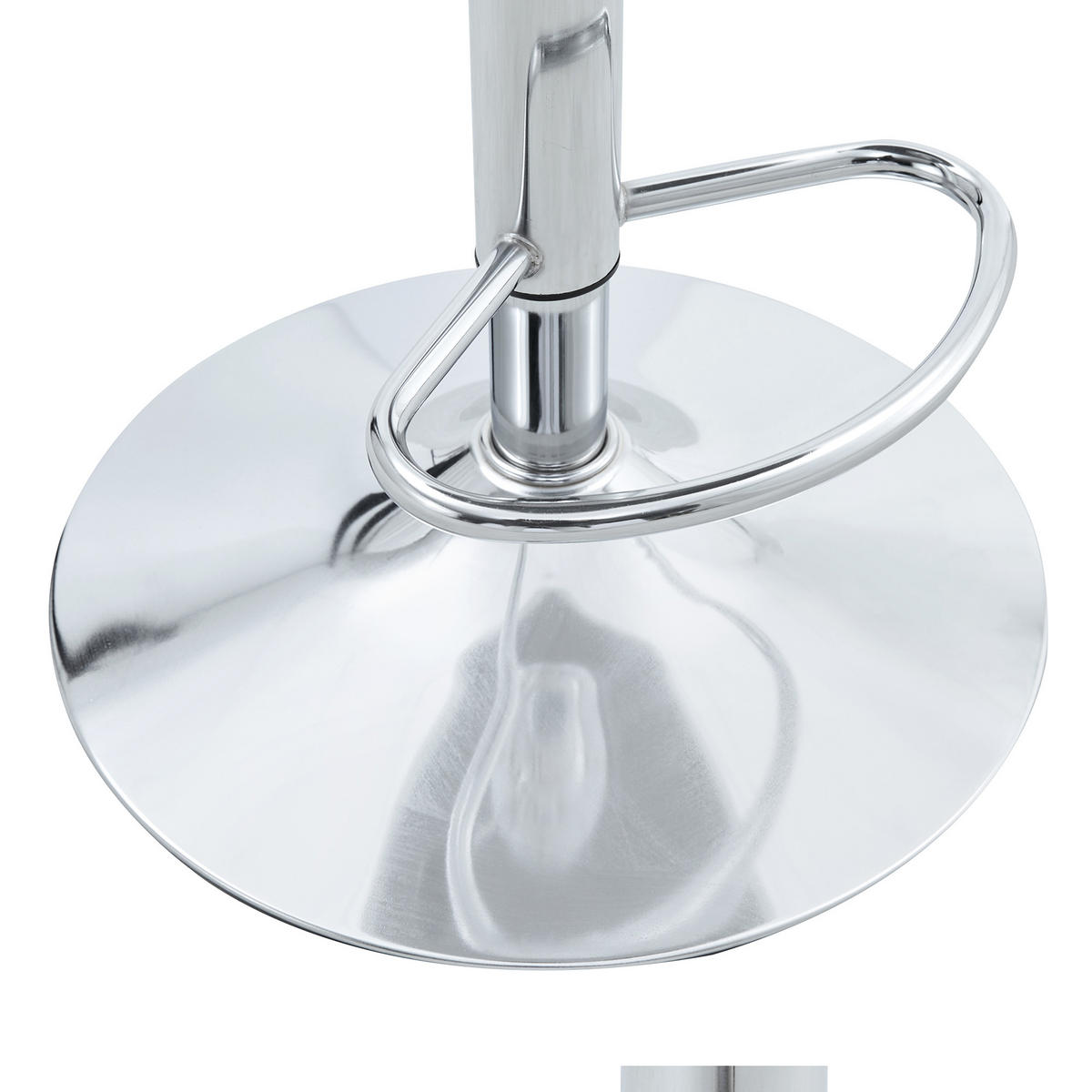 BARHOCKER 2er-Set Silber & Transparent Höhenverstellbar Drehbar mit PU-Leder - Silberfarben, Metall (45.7/99/53.3cm) - PANGIVO