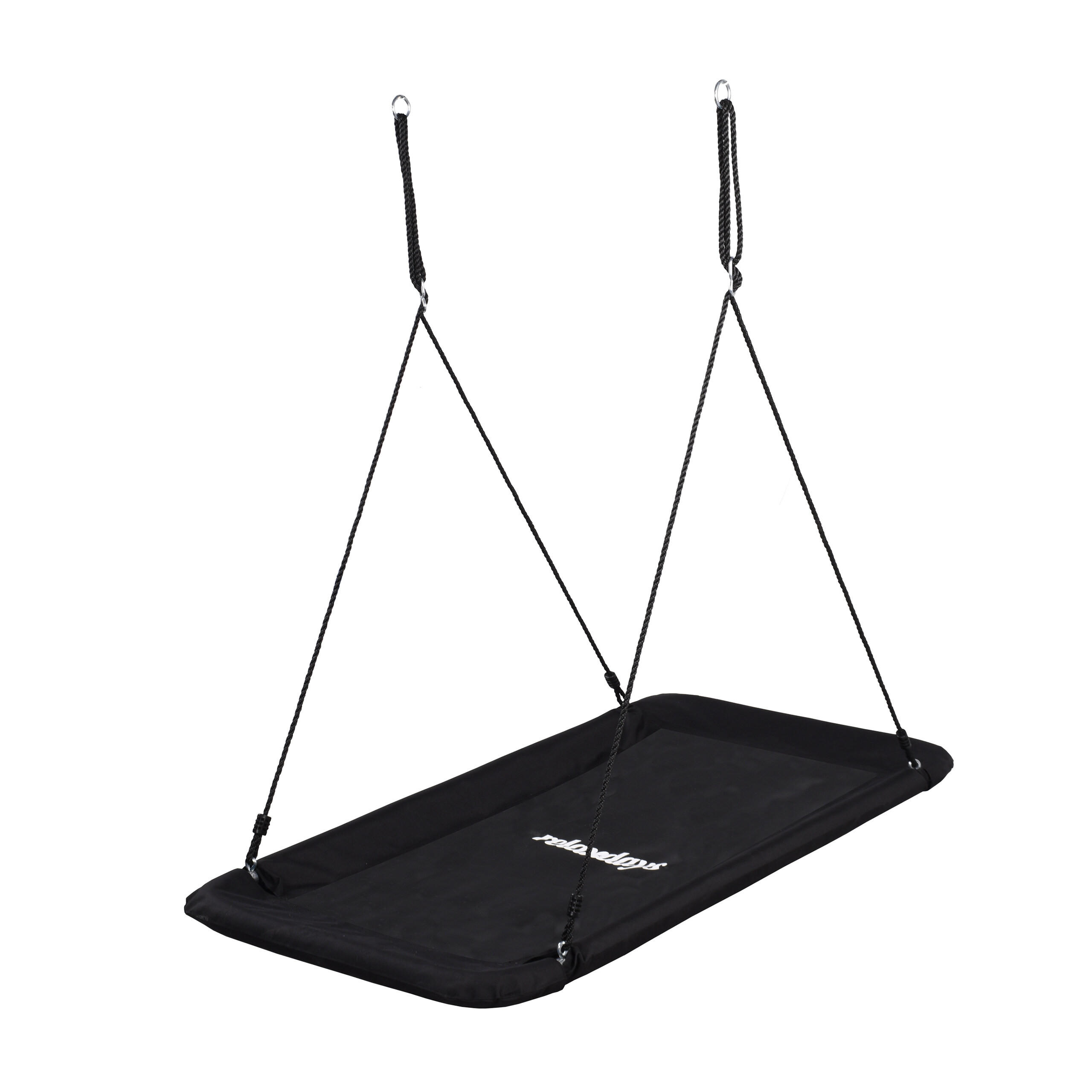 NESTSCHAUKEL Schwarz rechteckig 150x80 cm - Schwarz, Kunststoff/Metall (150/165/80cm) - Relaxdays