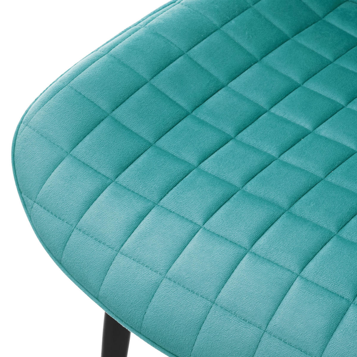 ESSZIMMERSTUHL Petrol 2er Set - Blau, Metall (52/89/60cm)