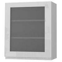 HÄNGESCHRANK Florence W2S/60 Grau / RAL 9003 signalweiß HG 60 / 32,5 / 72cm - Türanschlag links - Weiß Hochglanz/Grau, Holz/Holzwerkstoff (60/72/32.5cm) - Feldmann-Wohnen