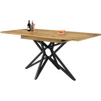 ESSTISCH 120/160/66,1 cm Walnuss aus MDF und Metall mit Ausziehfunktion - Braun, Holzwerkstoff (120/80/66.1cm) - OKMYHOME