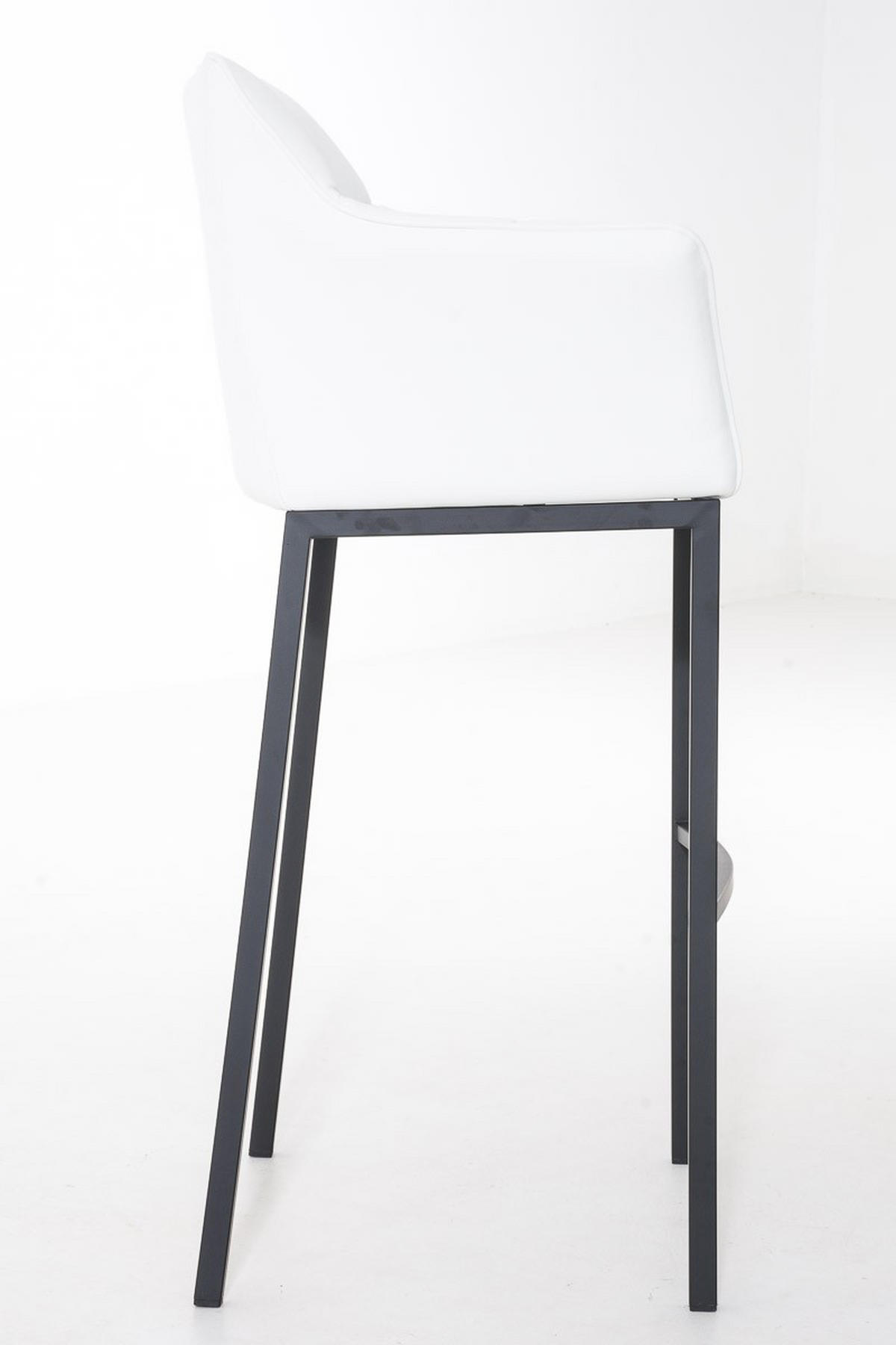BARHOCKER Damaso 110x64x48 cm weiß - Weiß, Leder (64/110/48cm) - furnicato