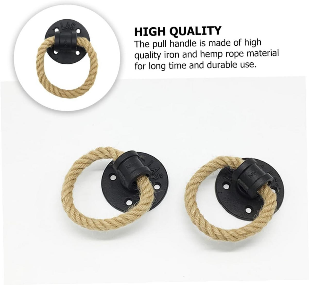MÖBELGRIFF Retro 1er-Set Seilring Metall - Schwarz, Metall (6.5/2/8cm)