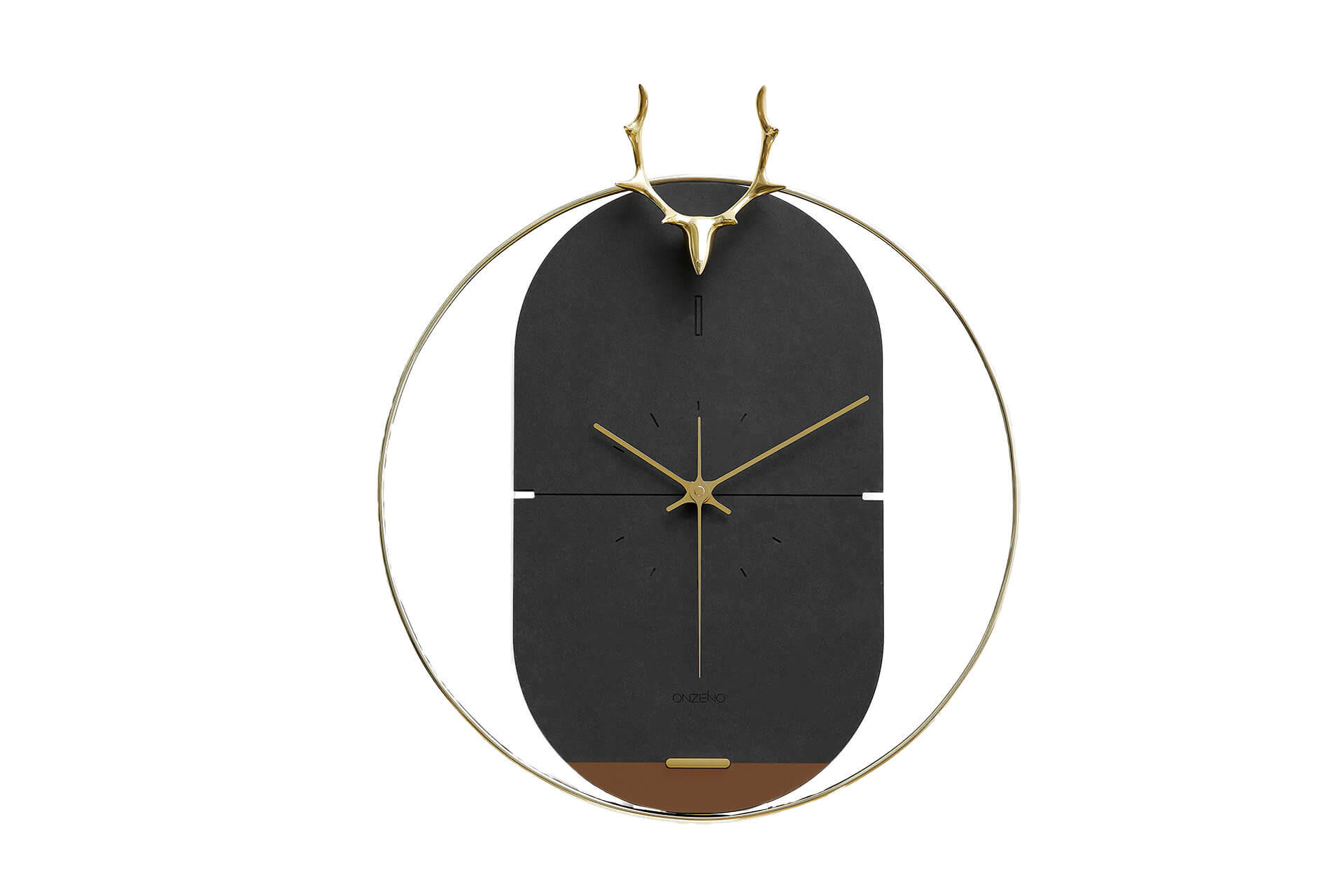 WANDUHR Design Schwarz 46/51 cm - Schwarz, Holzwerkstoff/Metall (1.45/50.8/2cm) - ONZENO