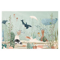 FOTOTAPETE Unterwasserwelt Pastell 336/225 cm - Pastellblau, Papier (336/225cm) - Bilderwelten