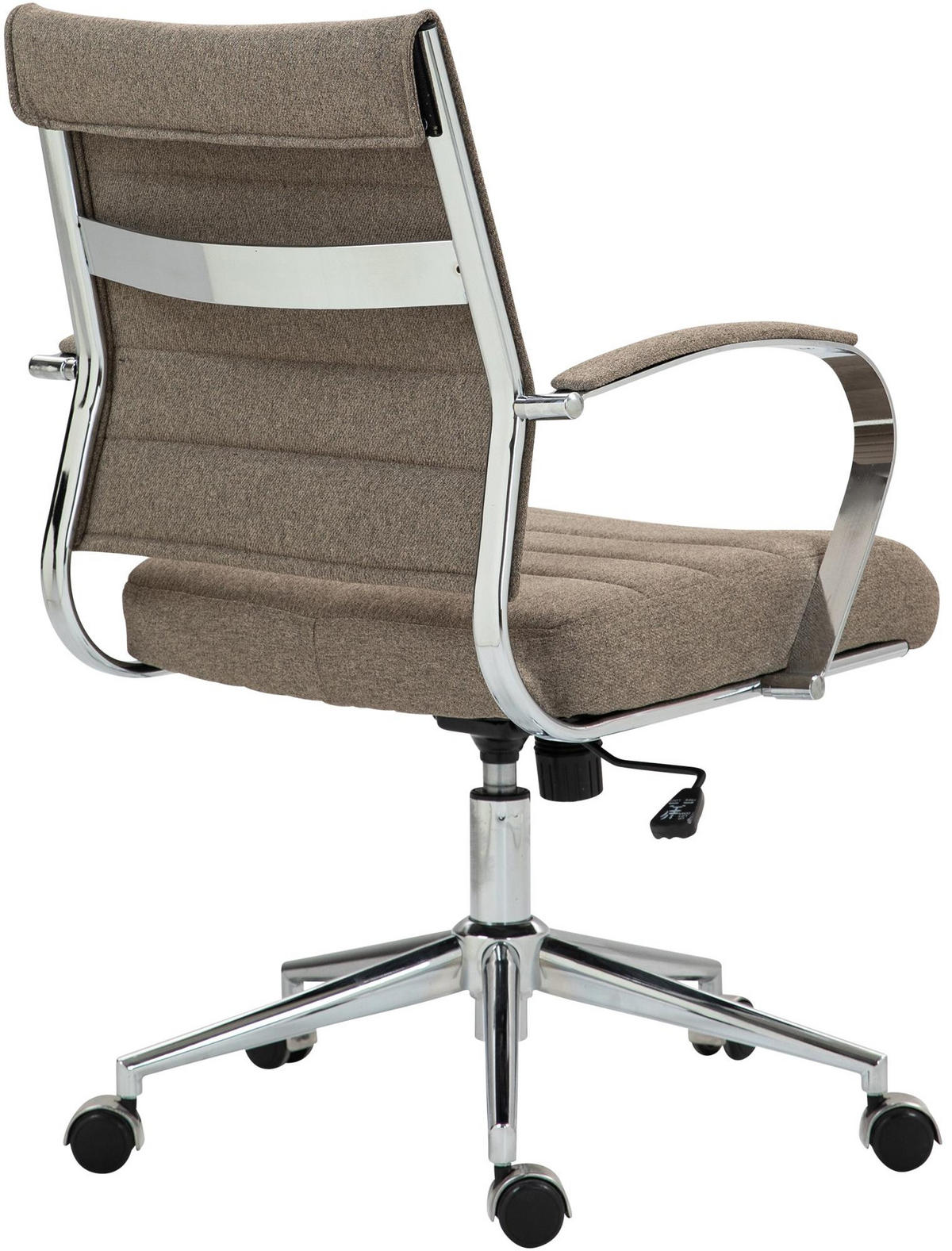 DREHSTUHL Stoff Taupe - Taupe/Chromfarben, Leder/Textil (57/90/62cm) - CLP