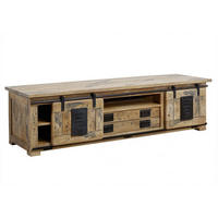 TV-BOARD Mango 180x55x50 natur lackiert RAILWAY #314 - Naturfarben, Holz (180/50/55cm) - Massivmoebel24
