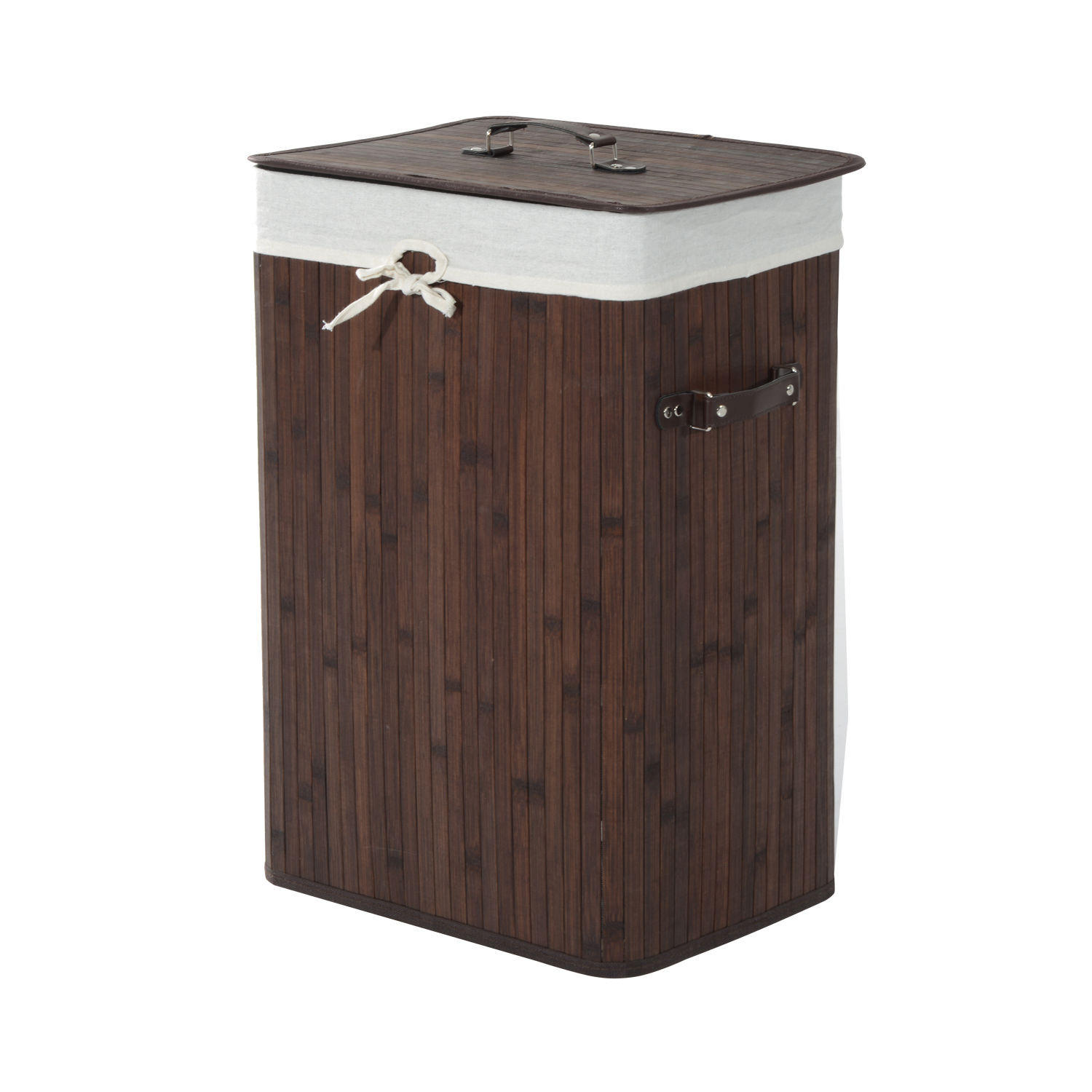 WÄSCHEKORB, Bambus, Dunkelbraun - Dunkelbraun, Naturmaterialien (30/60/40cm) - HOMCOM