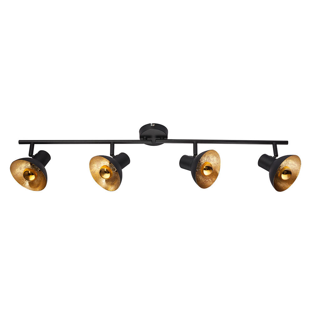 LED DECKENLEUCHTE Metall Schwarz Gold - Schwarz, Metall (85/12/17.6cm) - Globo Lighting