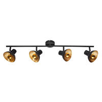 LED DECKENLEUCHTE Metall Schwarz Gold - Schwarz, Metall (85/12/17.6cm) - Globo Lighting