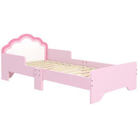 KINDERBETT 140x70 cm DE-14554 mit Wolken-Design, inkl. Lattenrost Rosa - Pink, Holzwerkstoff (70/140cm) - ComfortXL