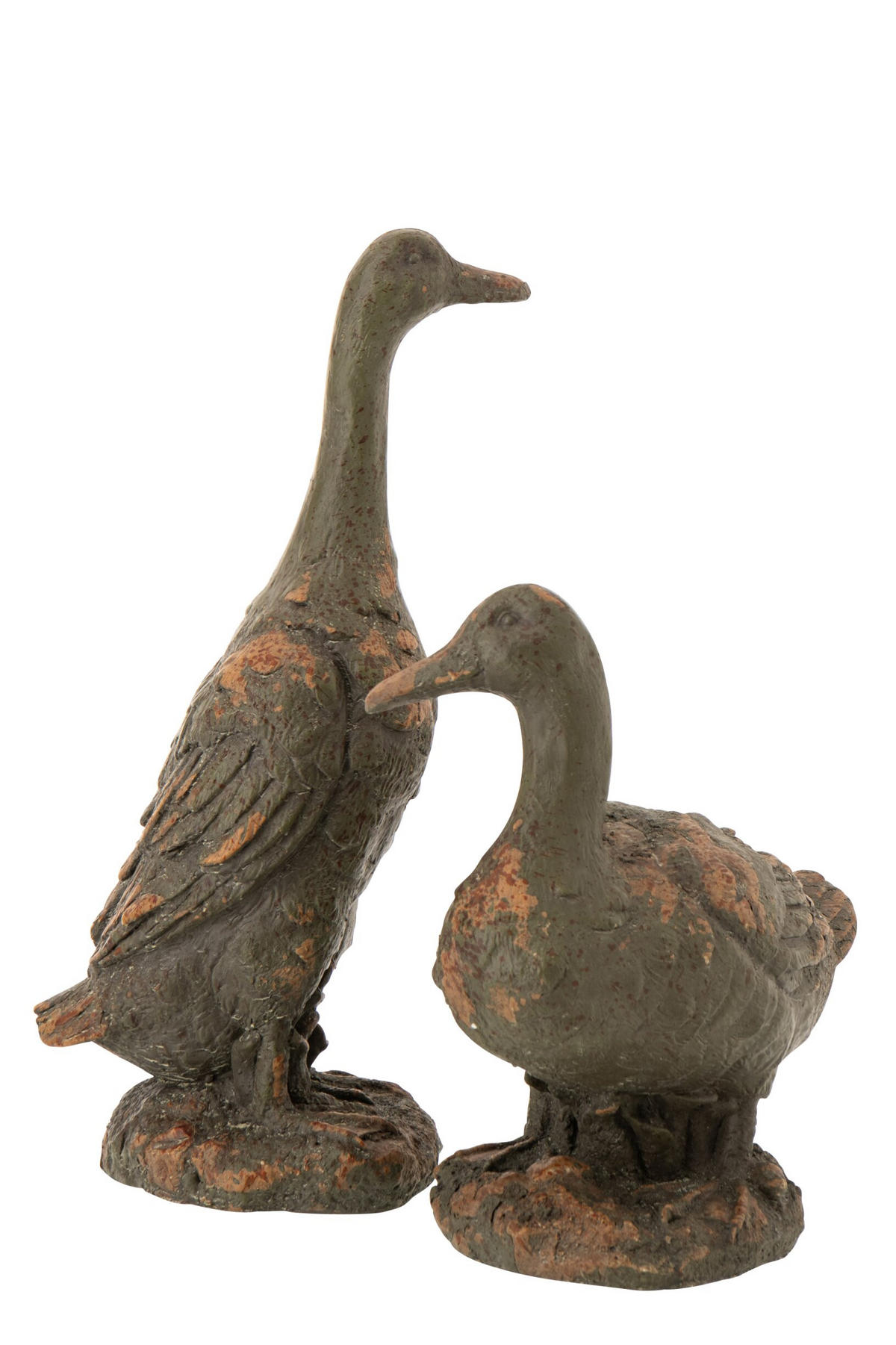 DEKOOBJEKT ENTE STEHENDE ANTIK AUßEN - Grün, Glas/Naturmaterialien (17/55/23cm) - J-Line