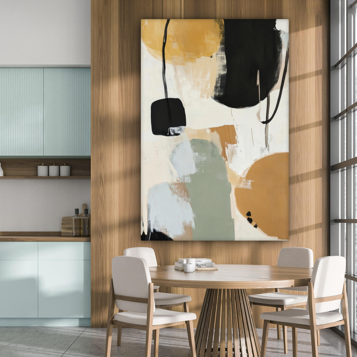 LEINWANDBILD Farbe - Abstrakt - Farben 90x140 cm - Currygelb, Textil (90/140cm) - MuchoWow