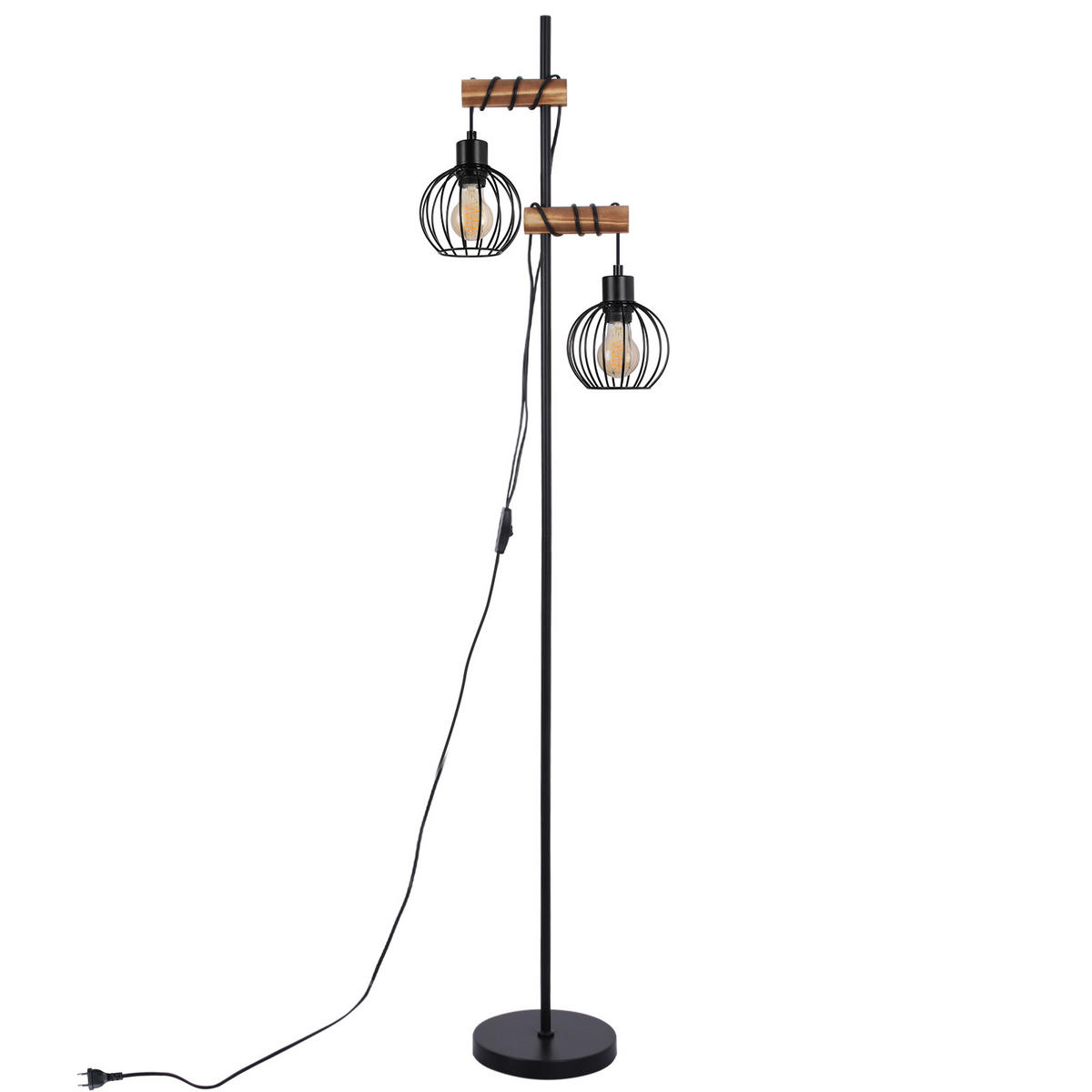 STEHLAMPE Anikad 22/22/152 cm - Schwarz, Holz (22/22/152cm) - ZMH