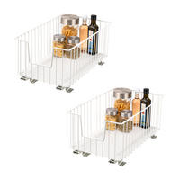 SCHRANK-KORBAUSZUG 30 cm, weiß, Metall - Weiß, Metall (30/23/50.5cm) - bremermann