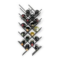 WEINREGAL 2er Set Metall Schwarz Wand 96279 - Schwarz, Metall (23/82/25cm) - DanDiBo