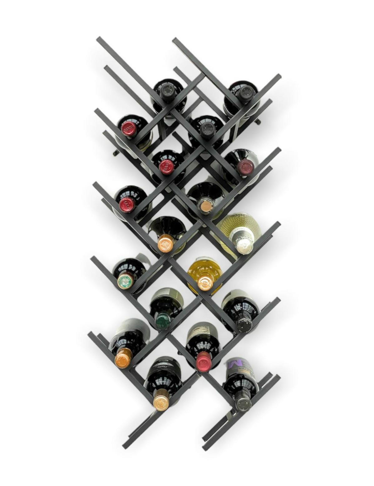 WEINREGAL 2er Set Metall Schwarz Wand 96279 - Schwarz, Metall (23/82/25cm) - DanDiBo