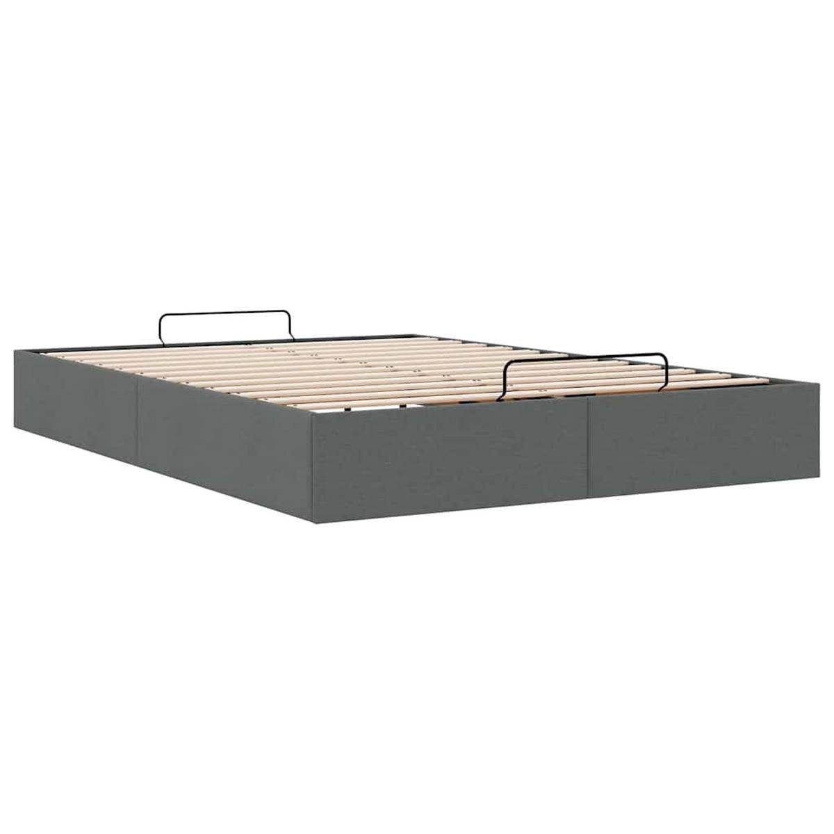 OTTOMAN-BETT Ohne Matratze Dunkelgrau 140/200 Cm Stoff - Grau, Textil (140/200cm) - vidaXL