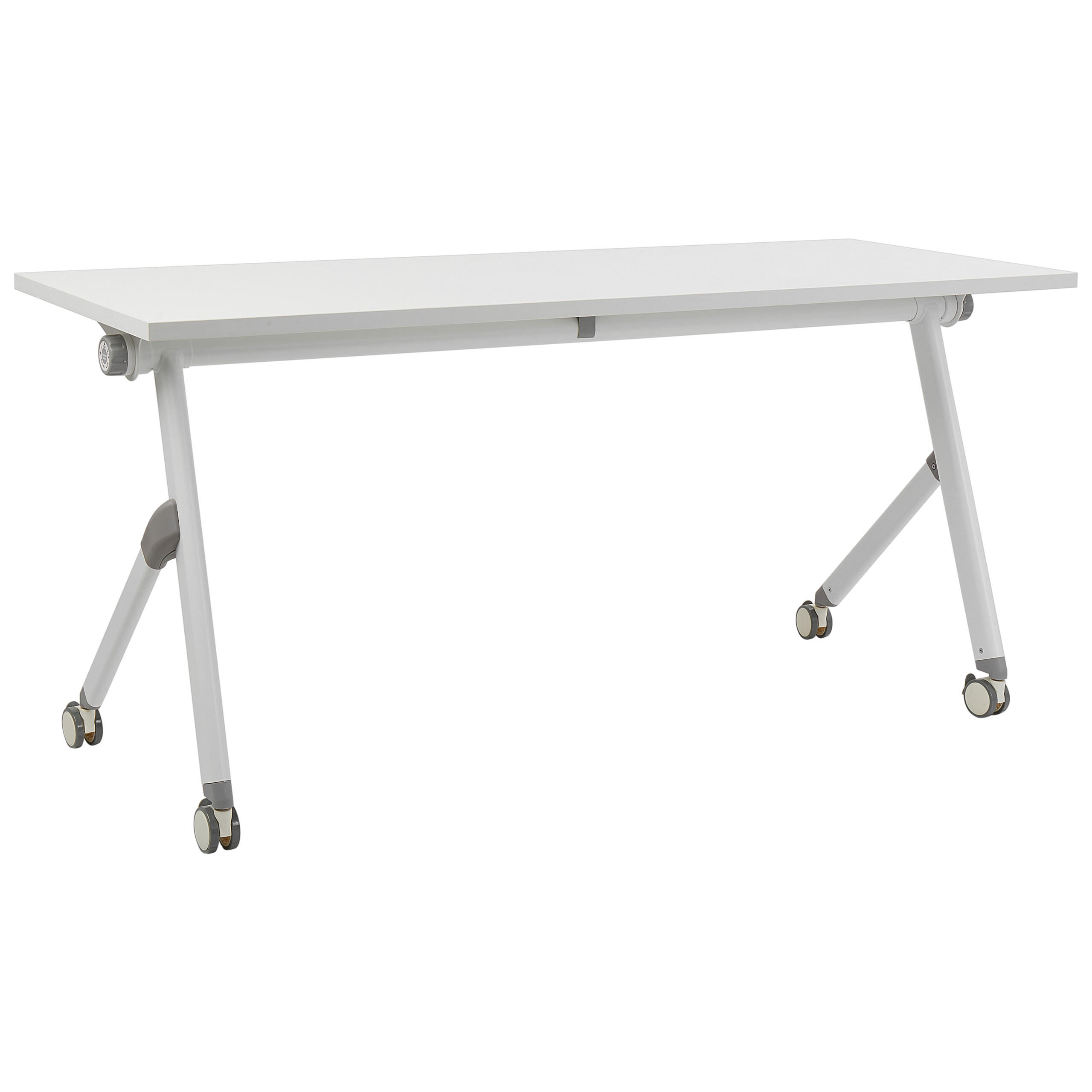 Beliani PSACÍ STŮL Skládací Bílý 160/60 cm s kolečky Bendi