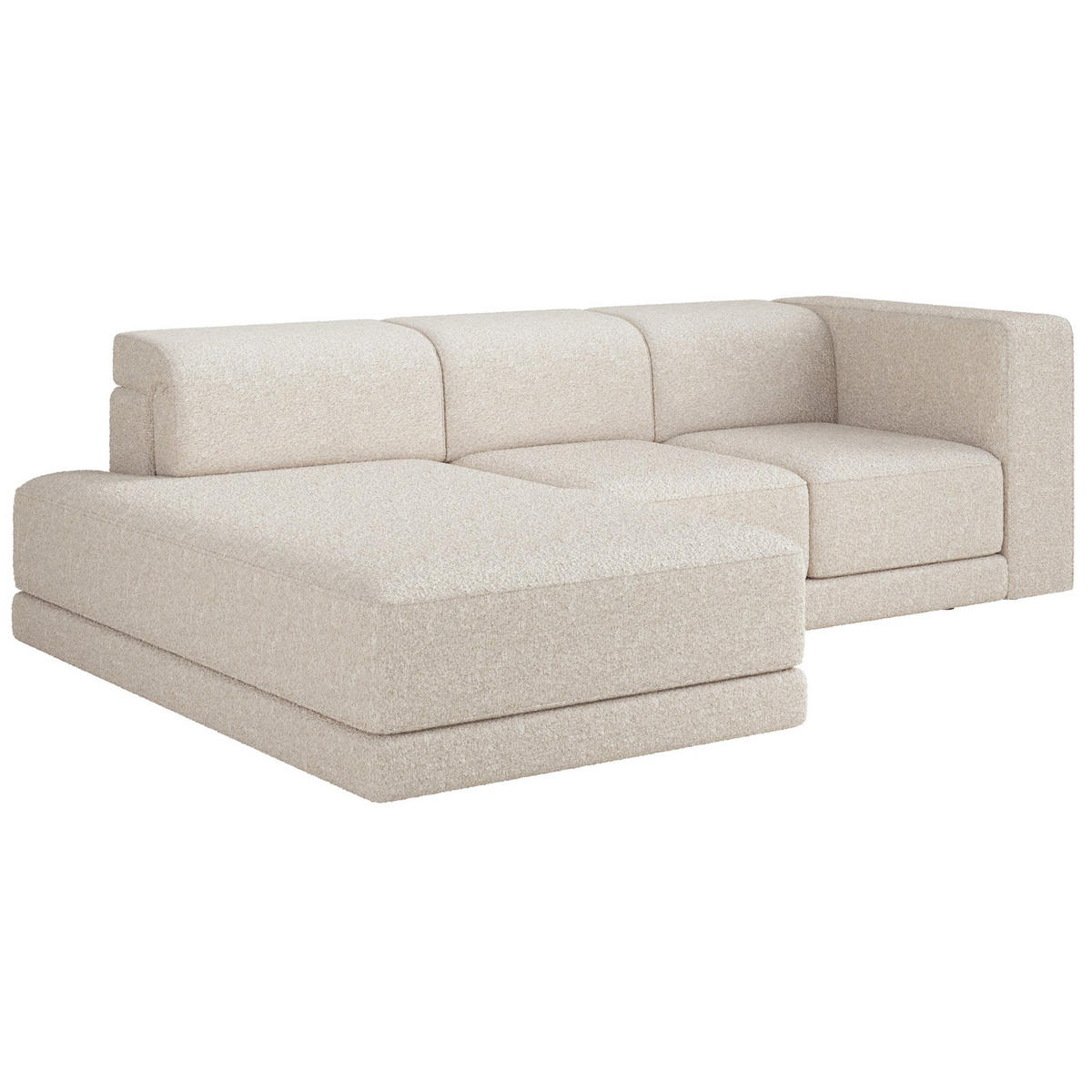ECKSOFA Novals L-Form, 4-Sitzer, links 278 cm - Creme/Schwarz, Holz/Kunststoff (278/168cm) - Selsey