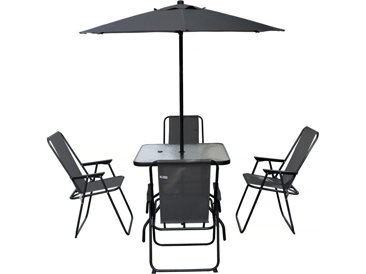 GARTEN-ESSMÖBELENSEMBLE convivia - Anthrazit, Metall - Habitat Garten