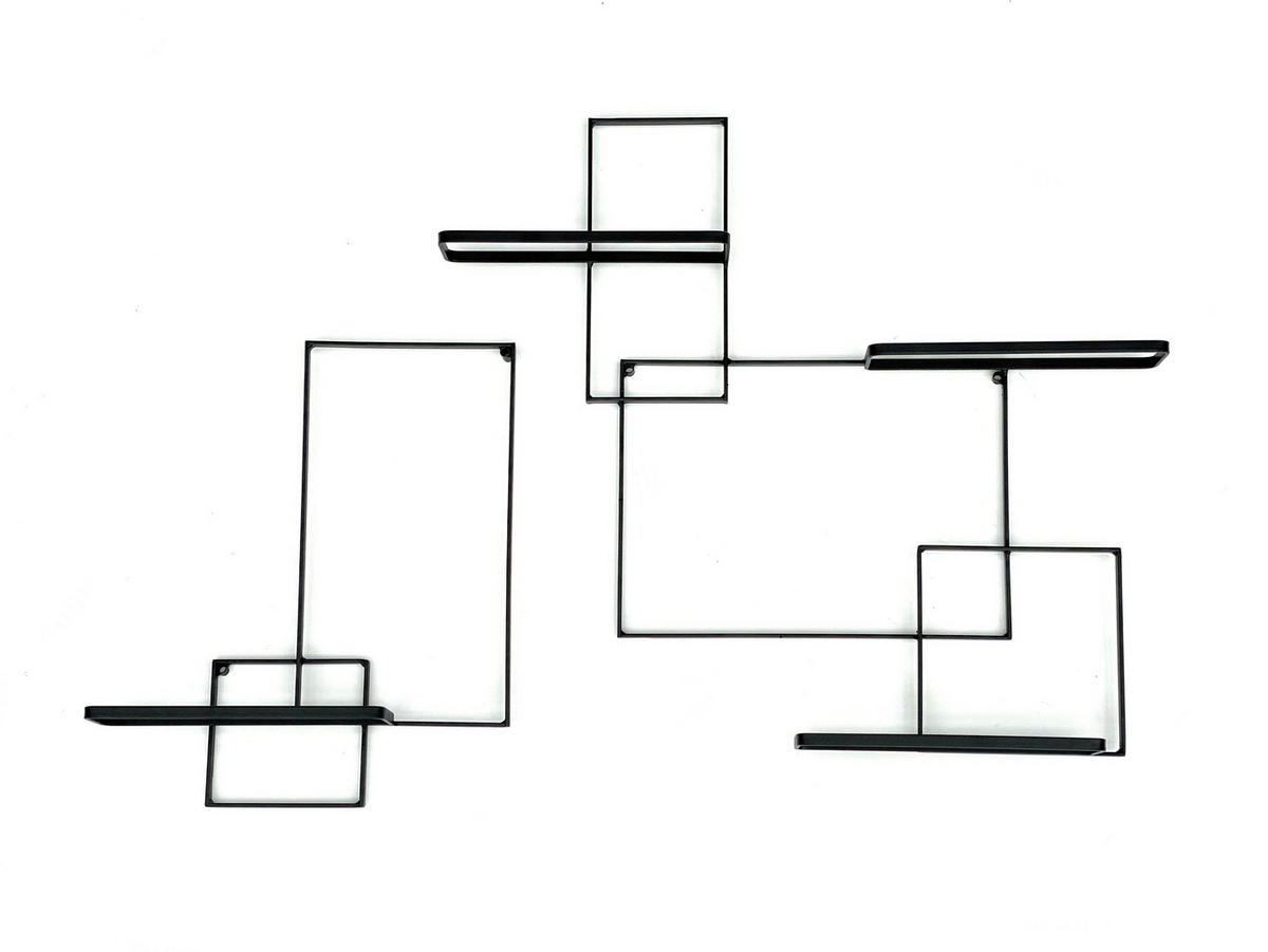 WEINREGAL für 4 Flaschen Metall Schwarz 70 cm Black Line  - Schwarz, Metall (70/82/10cm) - DanDiBo