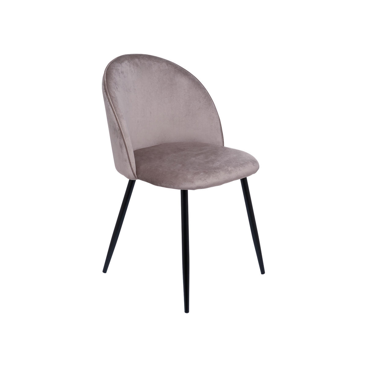 STUHL 4er Set in Metall Grau 53.5x50.5h81.5 - Schwarz, Metall (50.5/81.5/53.5cm) - DMORA