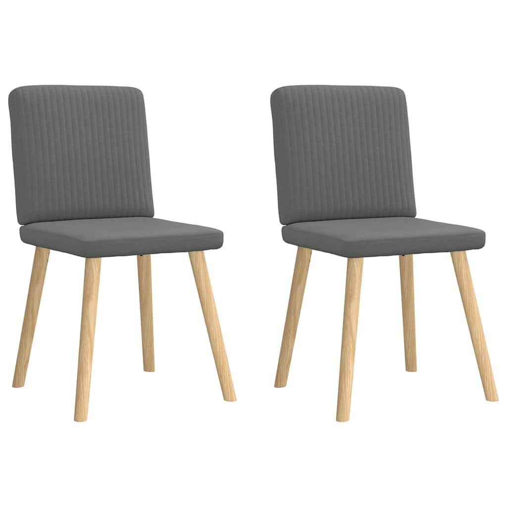 ESSZIMMERSTÜHLE 2 Stk. Dunkelgrau Stoff 45*54*86cm - Dunkelgrau, Metall (45/86/54cm) - ZMH